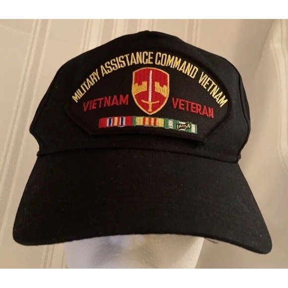 Vietnam Veteran ‘Military Assistance Command Team’ Black Adjustable Cap Hat - Picture 1 of 7